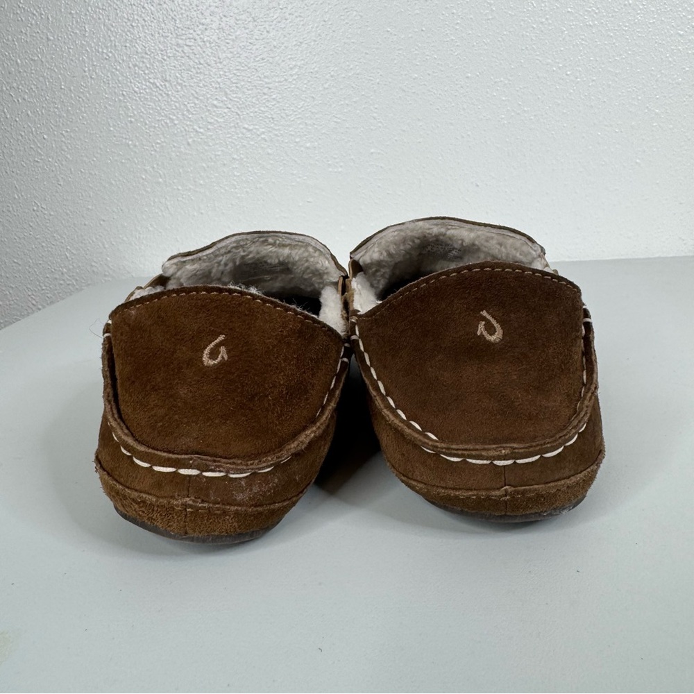 Olukai Women’s Brown Leather Nohea Slippers Size 10 - Picture 4 of 8